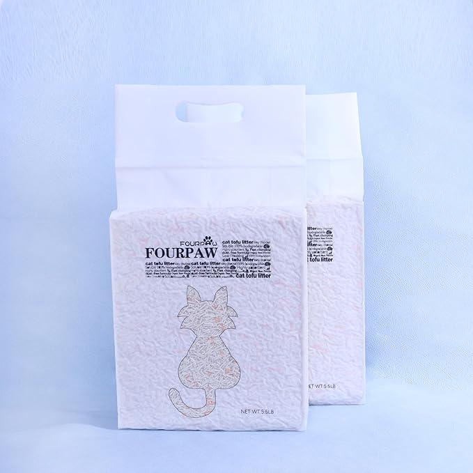 Tofu Cat Litter Hilton Floral Scent 5.5 Lbs X 2 Bags, Can Flush Down Toilets or drains, Low Tracking Cat Litter 1.8mm Pellets.