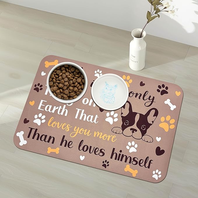 Pet Feeding Mat for Floors Waterproof Dog Mat for Food and Water Absorbent Quick Dry Non Slip mat for Cat Bowls