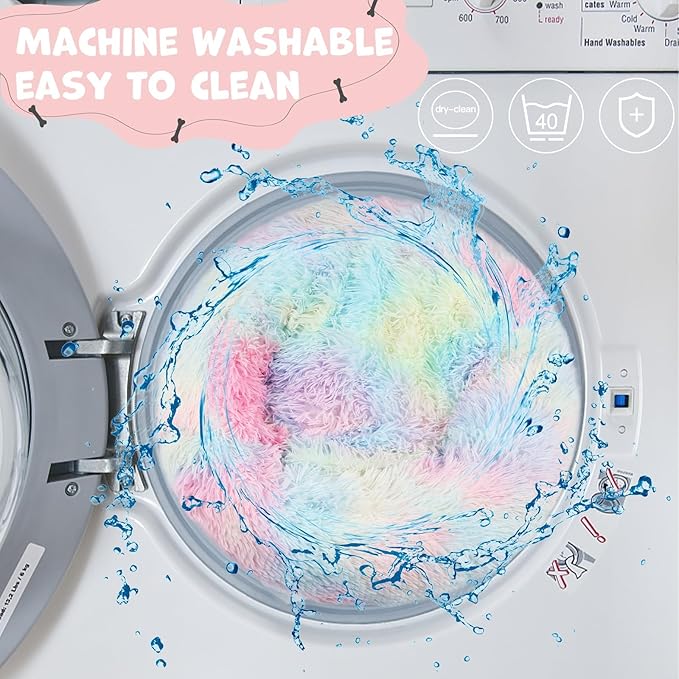 Himax Medium Dog Bed Washable, Round Dogs Beds with Blanket Attached, Calming Dog Bed, Multi-Colored (20"/26"/35")…