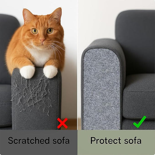 Cat Scratch Furniture Protector Cat Scratching Mat Trimmable Self-Adhesive Carpet DIY Climb Scratcher Mat for Covering Tower and Couch Protector from Cats Claws for Wall, Door, Steps