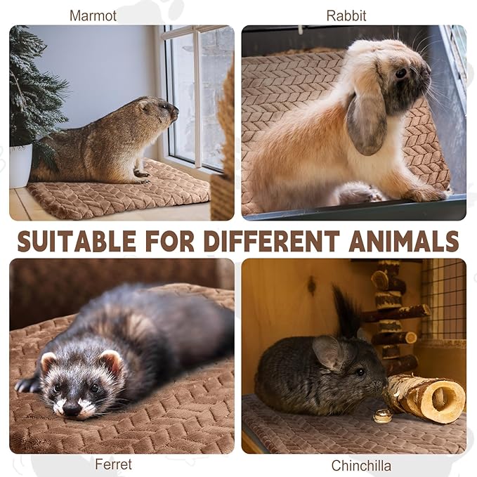 4 Pack Self Heating Cat Pad 16 x 20 Inch Self Warming Cat Bed Non Slip Warm Dog Pad Mat Washable Pet Kennel Crate Bed Mat for Indoor Outdoor Pets(Camel,16 x 20 Inch)