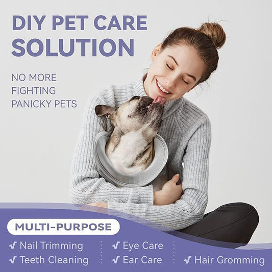 Dog Grooming Hammock Harness for Dogs & Cats with Pet Nail Clipper Trimmer - Cat Hanger Sling for Trimming Clipping Nails- Dog Hammock Restraint Bag for Small Medium Large pet ( Grey M )