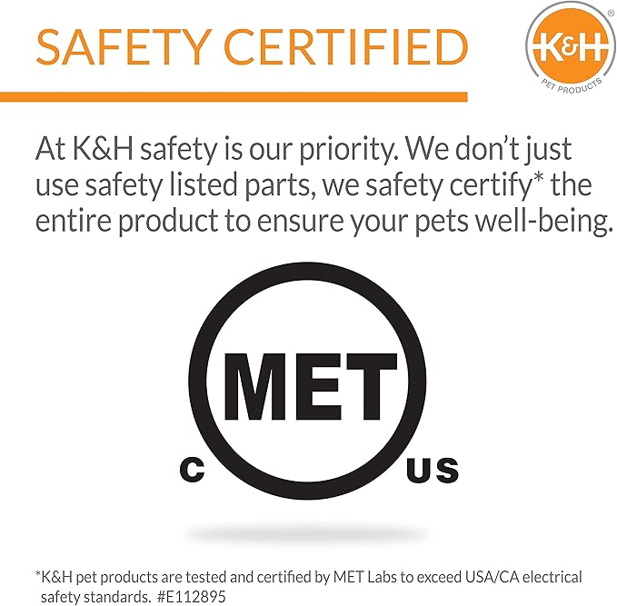 K&H Pet Products Bolster Heated Cat Bed for Indoor Cats, Thermo-Kitty Fashion Splash Orthopedic Foam Heated Pet Bed for Cats or Dogs, Waterproof Pet Heater, Safety Listed Small 18in Round Mocha