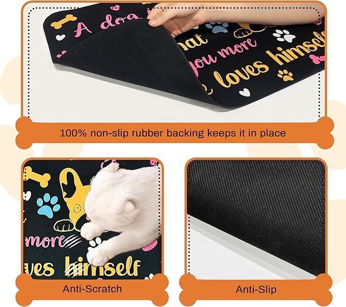 Pet Feeding Mat for Floors Waterproof Dog Mat for Food and Water Absorbent Quick Dry Non Slip mat for Cat Bowls