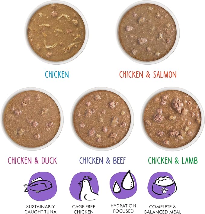 Weruva B.F.F. OMG - Best Feline Friend Oh My Gravy, Yahoo Yellows Variety Pack, 2.8oz Can (Pack of 12)