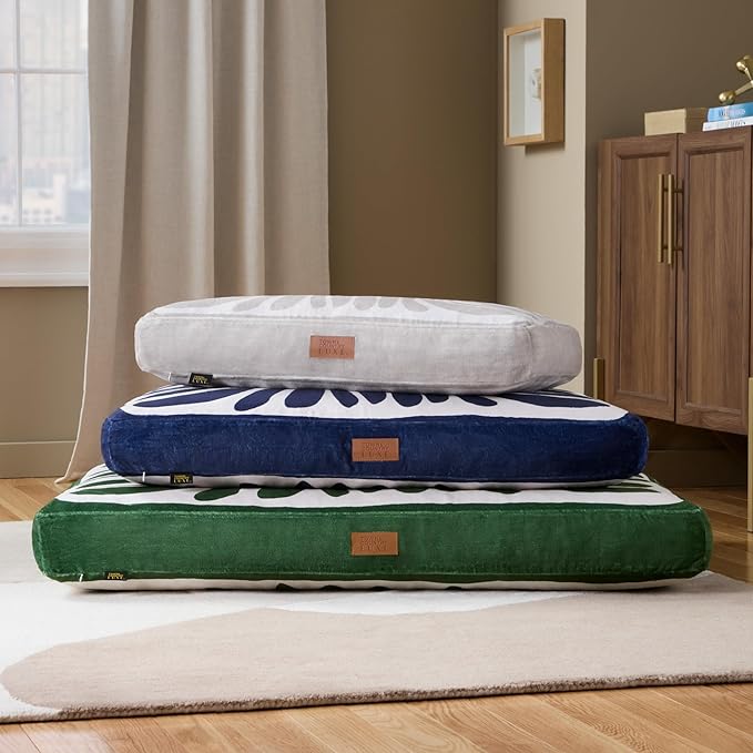 TOWN & COUNTRY LUXE CuddleTown Matisse Everwash® Pillow Pet Bed, Water Repellent Floor Pillow, Machine Washable Cover, Soft & Calming, Taupe, Medium 36"x28"x4"