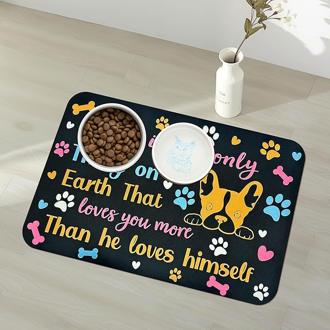 Pet Feeding Mat for Floors Waterproof Dog Mat for Food and Water Absorbent Quick Dry Non Slip mat for Cat Bowls
