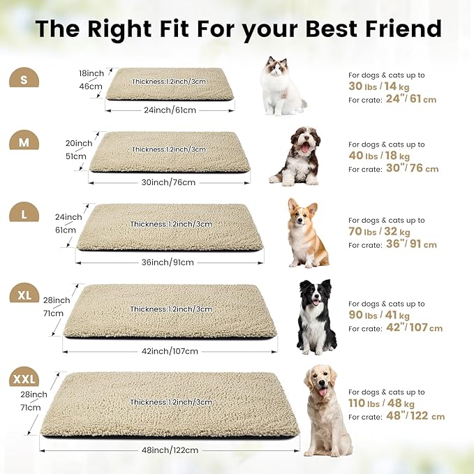 Cat Beds for Indoor Cats Self Heating Kitten Pad for Outdoor Cat House, Self Warming Pet Mat for Small Dog Crate Pad with Removable Washable Cover, Brown 24 Inches