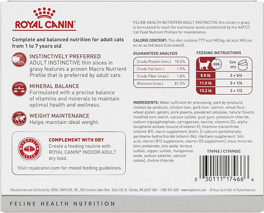 Royal Canin Adult Instinctive Thin Slices in Gravy Wet Cat Food, 3 oz., 6-Pack