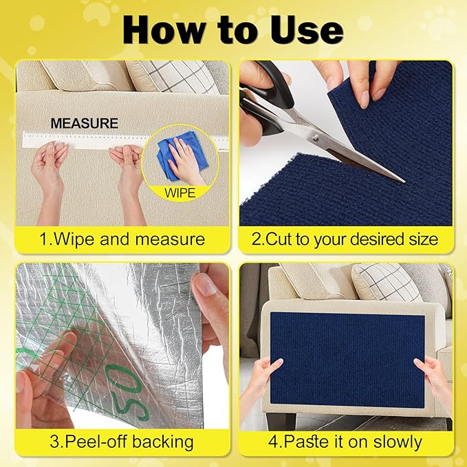 Bed Cat Scratcher Pad,47.2"x15.8"Cat Scratching Mat,Self-Adhesive Trimmable Anti Scratch Bed Couch Wall Corner Furniture Protector from Cat Claws,Easy Use for Cat Carpet/Door/Post