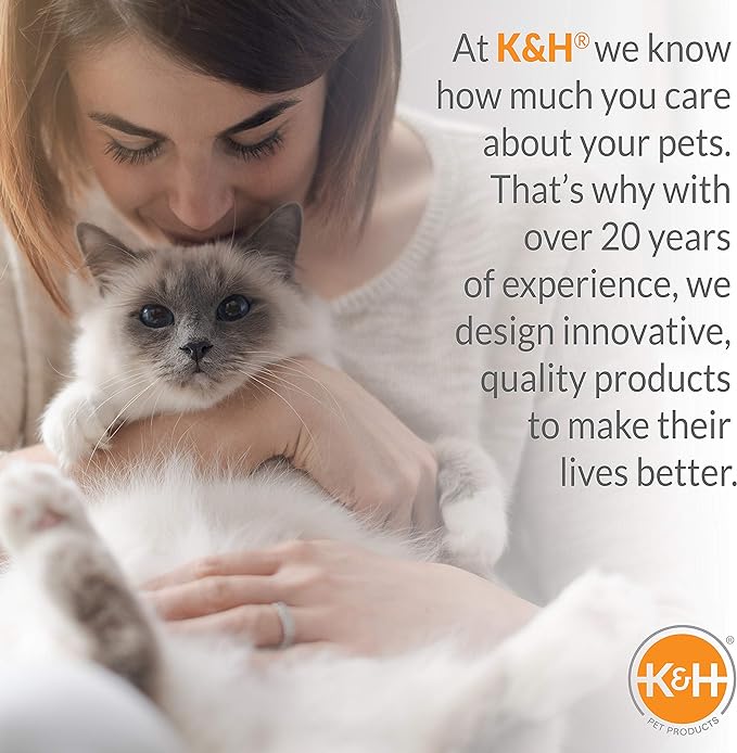 K&H Pet Products Heated Cat Bed for Large Cats Indoor, Thermo-Pet Nest 2-in-1 Heated Pet Cave Tent & Cuddler Warming Bed, Waterproof Heater, Machine Washable, Safety Listed - Small 18 X 15in Gray