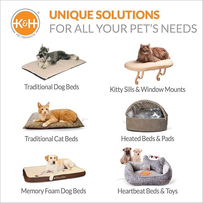 K&H Pet Products Unheated Kitty Mod Dream Pod Cat Bed for Large Cats or Small Dogs, Indoor Covered Privacy Cave, Collapsible, Easy Clean Washable Cushion - Unheated Round 22in Gray/Black