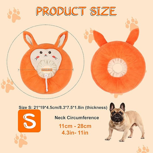 Adjustable Cat Collar Soft to Stop Licking After Surgery for Kitten, Alternative to Cone of Shame, Donut Cone for Cats, Pet Elizabethan Collar (Rabbit, Small)