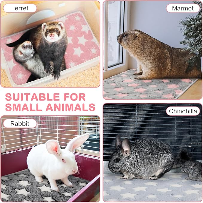 4 Pack Self Heating Cat Bed Cat Self Warming Pad with Removable Cover Extra Warm Thermal Pet Pad Washable Pet Crate Mat Anti Slip Kennel for Indoor Outdoor Pets(Star,16 x 20 Inches)