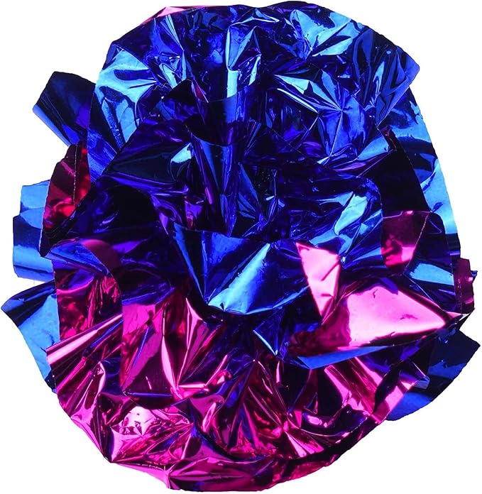 CHIWAVA 24PCS 1.6" Mylar Balls Shiny Crinkle Cat Toys Ball Kitten Crackle Lightweight Play Assorted Color