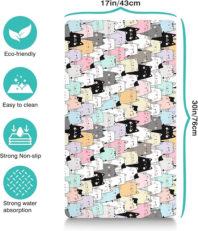 Pet Feeding Mat for Floors Waterproof Dog Mat for Food and Water Absorbent Quick Dry Non Slip mat for Cat Bowls