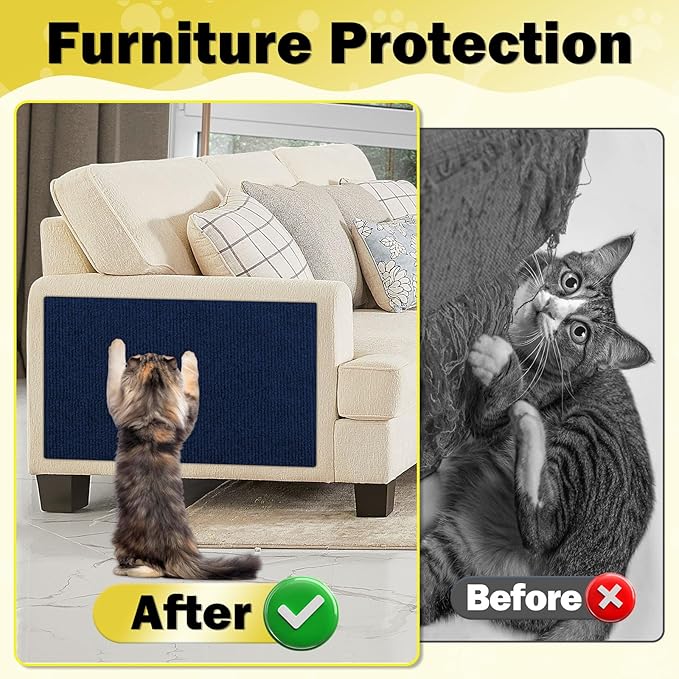 23.6x15.8 Couch Wall Corner Protection for Indoor Cats,Anti Scratch Furniture Protector from Cats Scratching,Trimmable Climbing Cat Scratcher Pad Play Mat Easy Use for Cat Board/Door/Carpet