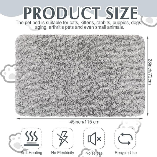 4 Pack Self Warming Cat Bed Indoor Self Heating Dog Cat Pad Washable 16 x 20 Inch Thermal Pet Kennel Pad Crate Bed Mat Reflect Body Heat for Outdoor(45 x 28 Inch)