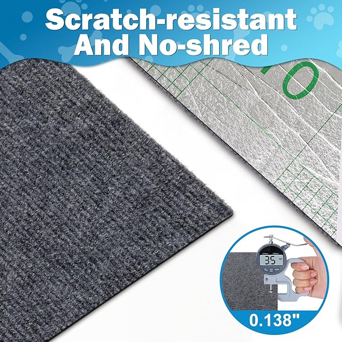 196.8x15.8 Cat Wall Scratcher Mat with Nano Tape,Anti Cats Scratch Furniture Couch Carpet Corner Protector for Indoor,Trimmable Cat Scratching Pad Board Sofa Replacement