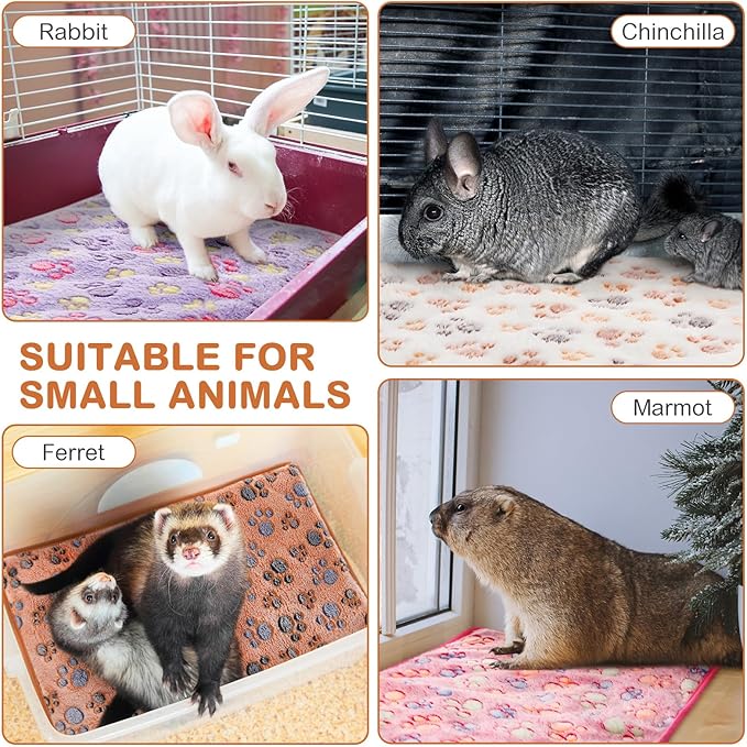 4 Pack Self Heating Cat Bed Cat Self Warming Pad with Removable Cover Extra Warm Thermal Pet Pad Washable Pet Crate Mat Anti Slip Kennel for Indoor Outdoor Pets(Dog Paw,16 x 20 Inches)