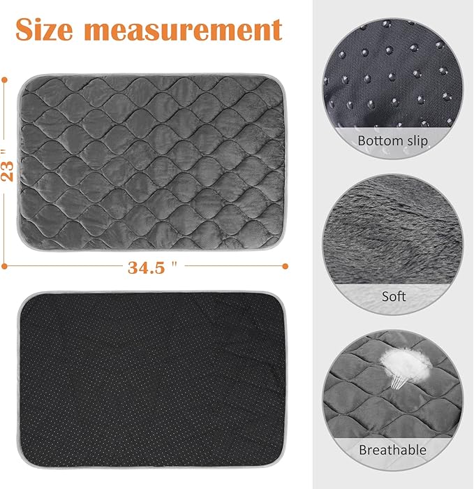 ULIGOTA Self Warming Cat Bed Self Heating Cat Mat Thermal Pet Bed Mat Self-Warming Dog Crate Pad