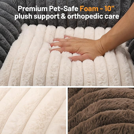 Cat Bed Washable Pet Chair - Large Fluffy Supportive Cat Sofa for Indoor-Medium Dog Bed with Removable Cover
