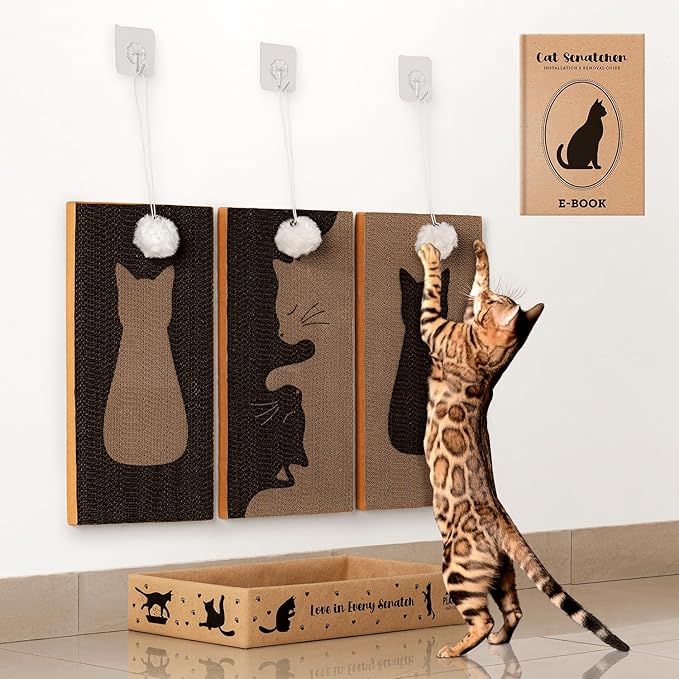 Vertical Wall Scratcher for Indoor Cats β Decorative Hanging Scratching Pad β Rascadores para Gatos β Essential Scratcher for Home β Scratch pad - Ebook for Your Pet's Happiness