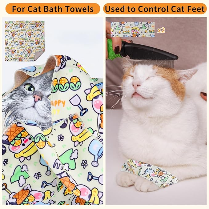Cat Wrap for Grooming,Cat Wrap for Cutting Nails,Self-Adherent Soft Cat Blanket,Restrain The Cat to Keep Calm,Anti-Bite, Anti-Scratch, Wrap Anti-Escape Grooming Bags for Cats (Within 9lbs)