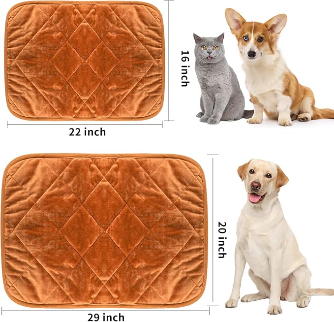 NAMOTEK Self-Warming Cat Bed Indoor/Outdoor Super Soft Self Heating Pet Mat Washable Thermal Pad for Cat & Dog 21x16 inch