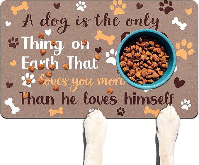 Pet Feeding Mat for Floors Waterproof Dog Mat for Food and Water Absorbent Quick Dry Non Slip mat for Cat Bowls