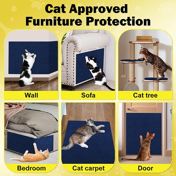 78.7"x15.8" Large Couch Protector from Cat Claws,Anti Scratch Furniture Protector for Cats Corner Wall Scratcher,Replacement for Cat Tree Post Shelves