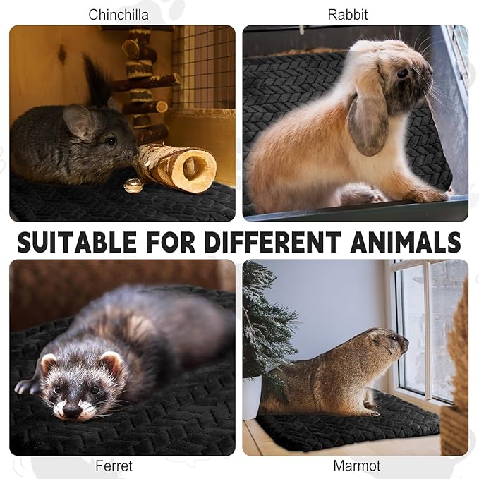 4 Pack Self Heating Cat Pad 16 x 20 Inch Self Warming Cat Bed Non Slip Warm Dog Pad Mat Washable Pet Kennel Crate Bed Mat for Indoor Outdoor Pets(Black,16 x 20 Inch)