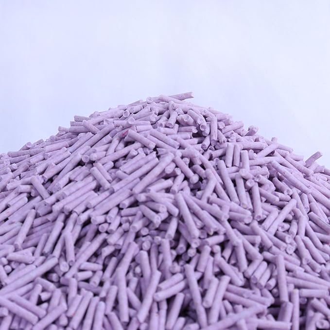 Tofu Cat Litter Lavender Scent 5.5 Lbs, Can Flush Down Toilets or drains, Low Tracking Cat Litter 2mm Pellets.