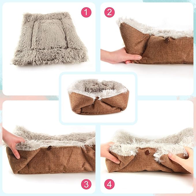 Cat Bed Small Dog Bed, Self Warming Cat Beds Self Heating Cat Dog Mat, Extra Warm Thermal Pet Pad for Indoor Outdoor Pets, Calming Dog Crate Bed Pet Cushion, 23.6x19.7inch
