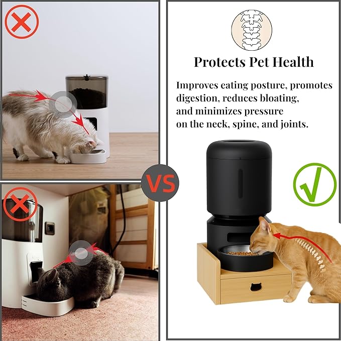 Raised Pet Feeder Stand for Cats & Dogs Neck Health, Holder for Pet Automatic Feeders, Pet Water Dispenser Stand, Adjustable Height Elevated Shelf for Petlibro and Most Pet Feeders