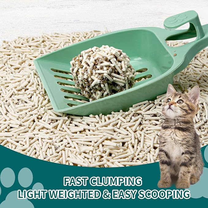 Plant-Based Cat Litter, Odor Control Quick Clumping Tofu Cat Litter, 6 lbs, Low Tracking Dust Control Lightweight Flushable Unscented Natural Kitty Litter