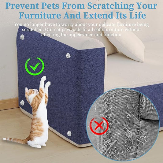 78.7"x15.8" Cat Scratching Mat - Trimmable Self Adhesive DIY Climbing Cat Scratcher Pad for Cat Tree Shelves and Post Cat Scratch Furniture Protector