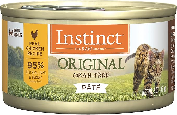 Instinct Original Pate Wet Cat Food, Grain Free Recipe - Real Chicken, 3 oz. Cans (Pack of 24)