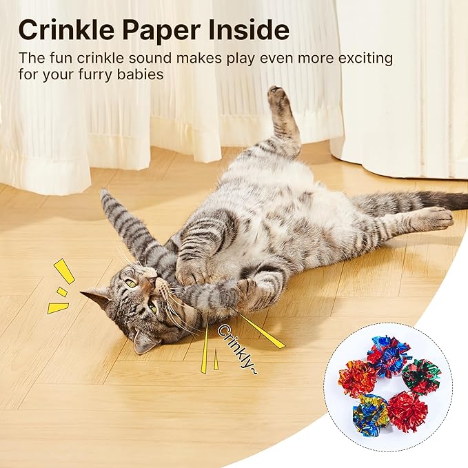 Potaroma Lifelike Tail Simulation Cat Toys, Pack of 3, Fluffy Durable, Crinkle Sound with Catnip Inside, Interactive Indoor Kitten Kicker for Kitty Exercise 9.8 Inches