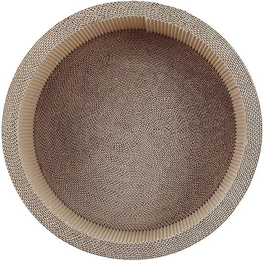 FluffyDream ScratchMe Cat Scratcher Post & Board, Round Cat Scratching Lounge Bed, Durable Pad Prevents Furniture Damage, 17.32'' x 17.32''x 6.11''