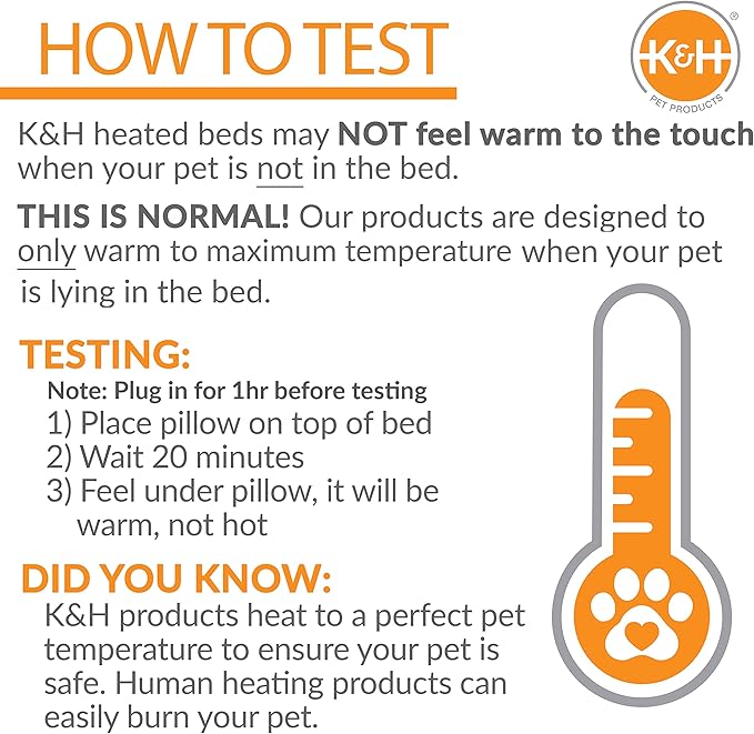 K&H Pet Products Thermo-Pet Cave Heated Cat Bed for Large Cats, Indoor Heated Pet Bed for Dogs & Cats, Covered Cave Pet Tent, Collapsible, Machine Washable, Safety Listed - 17 X 15 X 13in Gray