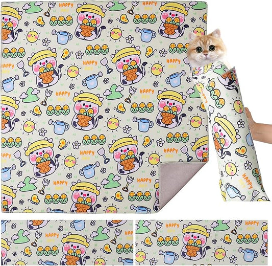 Cat Wrap for Grooming,Cat Wrap for Cutting Nails,Self-Adherent Soft Cat Blanket,Restrain The Cat to Keep Calm,Anti-Bite, Anti-Scratch, Wrap Anti-Escape Grooming Bags for Cats (Within 6lbs)