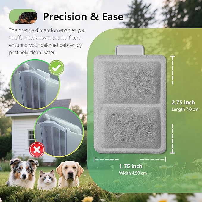 12 Pack Cat Water Fountain Filter Replacement Compatible With PetSafe Whisker City Automatic Pet Fountain, Small and Large Size Pet Water Fountain Replacement Filters(Small)