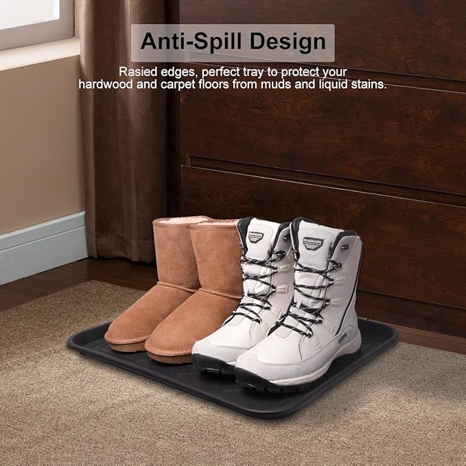 Multi-Purpose Boot Tray Mat,Dog Bowl Tray,Waterproof for Indoor and Outdoor Floor Protection