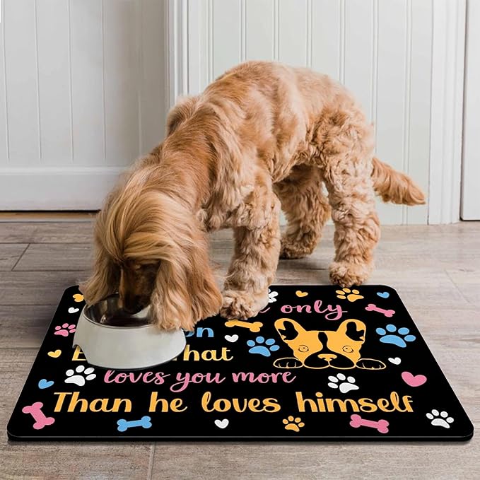 Pet Feeding Mat for Floors Waterproof Dog Mat for Food and Water Absorbent Quick Dry Non Slip mat for Cat Bowls