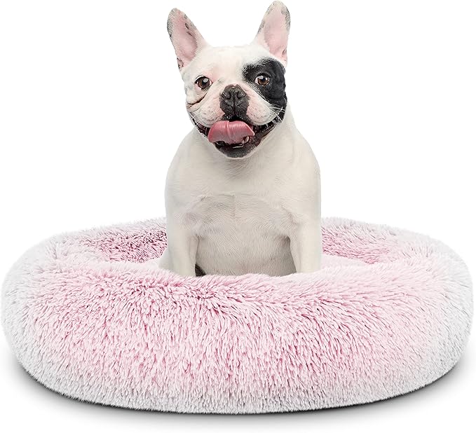 The Dog’s Bed Sound Sleep Original Calming Dog & Cat Bed, Anti-Anxiety Plush Faux Fur Donut Nest Snuggler, with Removable Cover, Veterinary Approved