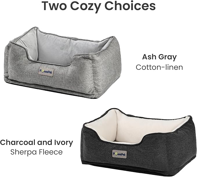 Heated Cat Bed, Heated Dog Bed for Pets Indoor, Electric Pet Bed Warmer for Cats and Dogs (Charcoal and Ivory)