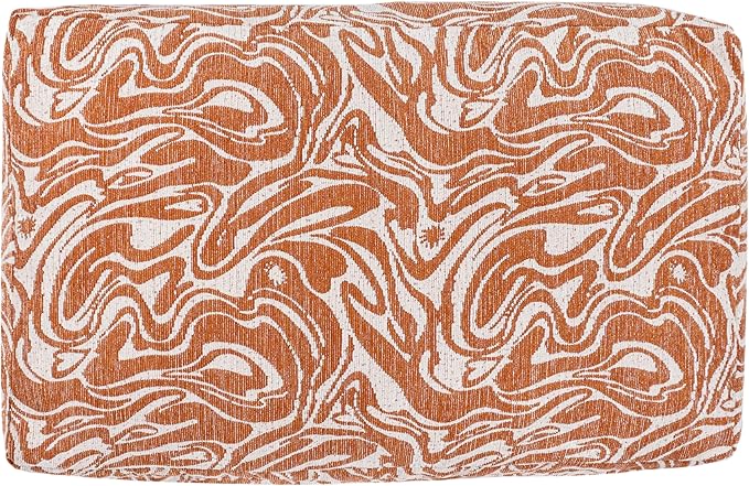 DBD3001B-L Mabel 41" x 25.5" Designer Modern Ultra Soft Reversible Plush Rectangular Pet Bed with Washable Cover, Tangerine Twist