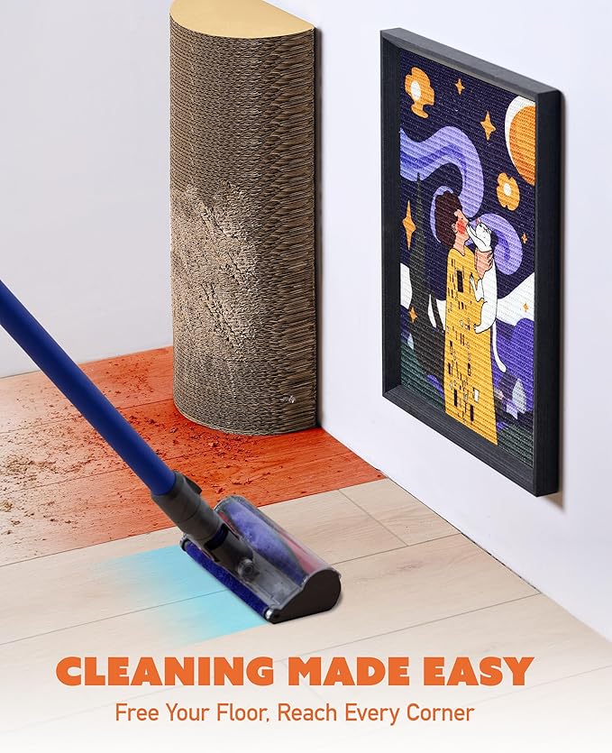 Decorative Wall Art Sisal Cat Scratcher with Vertical Mounted Setup, 14x20 Large & Durable Scratch Pad Ideal for Adult Cats with Gallery-Style Frame That Looks Like a Painting (Not The Kiss)