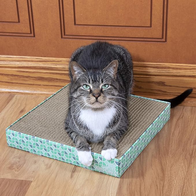 Kitty City XL Wide Corrugate Cat Scratchers 3 Pieces, Cat Scratching, Cat Scratch Pad, Door Clips, Furniture Protectors from Cat Scratching